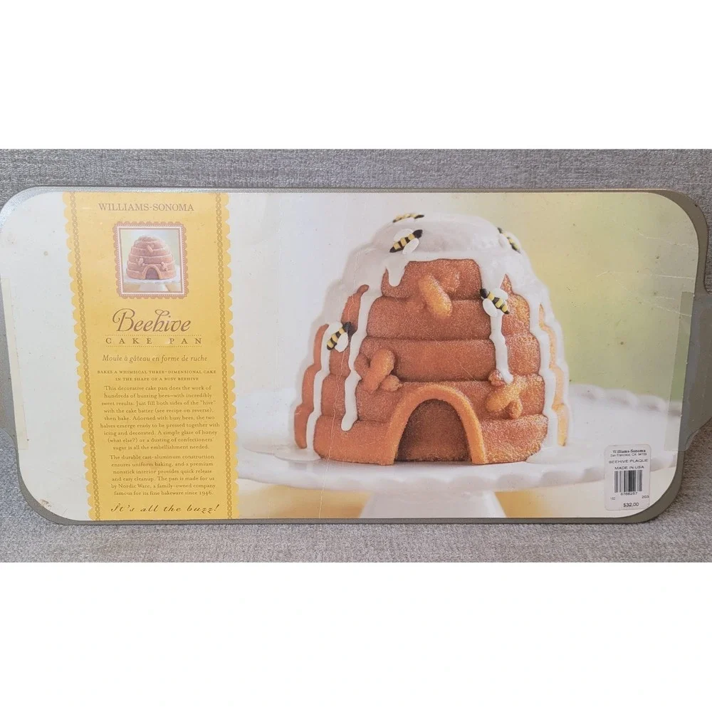 Williams Sonoma Nordic Ware Beehive Cake Pan 10 Cup Cast Aluminum USA Honey Bee
